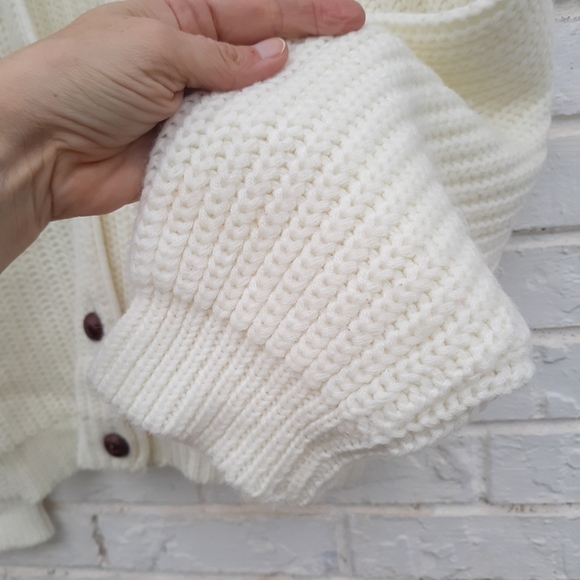 Vintage Nuggets Chunky Granny Cardigan Wood Buttons - Picture 2 of 5